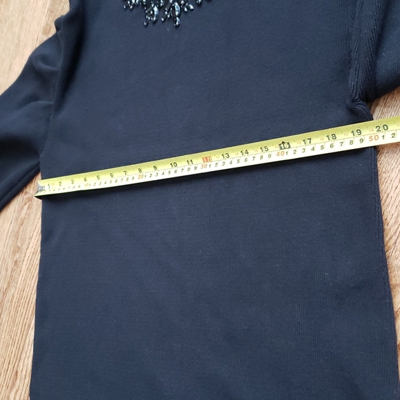 (M) Simply Vera Verawang Heavy Knit Nylon Blend Sweater Beaded Neckline Evening - Picture 6 of 9
